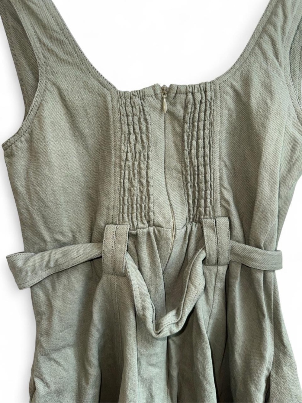 En Crème Green Utility Button-Down Mini Dress - Picture 6 of 8